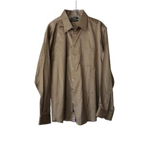 Murano Men's Long Sleeve‎ Shirt - Size 17.5/35- Color: Brown Solid